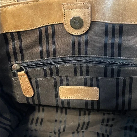 Frye Melissa Shopper Tote Distressed leather Bag -Beige- $358 - Picture 16 of 16